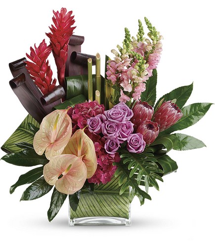 Tahitian Tropics Bouquet from Forever Flowers, flower delivery in St. Thomas, VI